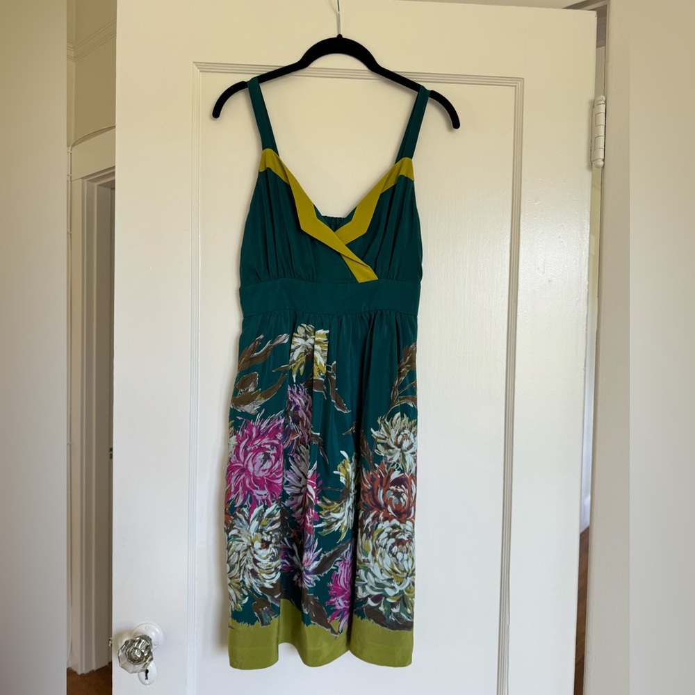 Anthropologie Maeve silk floral dress